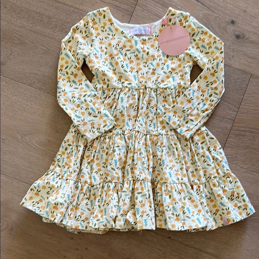SweetHoney Cream Bishop Sleeve V-neck Sundress